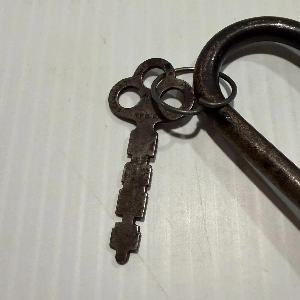 Vintage Yale & Towne Brass Steele Padlock Long Shackle Skeleton Jailer Key Works